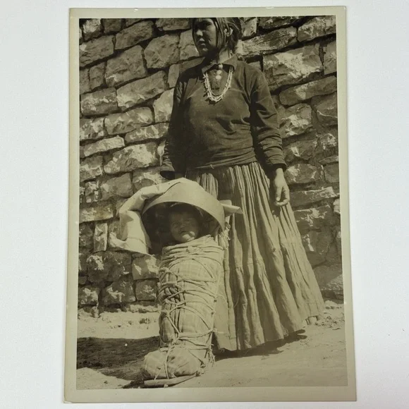 Harmon Percy Marbles 5x7 Photo Menominee Woman‎ Child Cradleboard 1911-1926